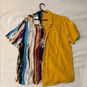 Colorful Half-Striped Short Sleeve Shirt